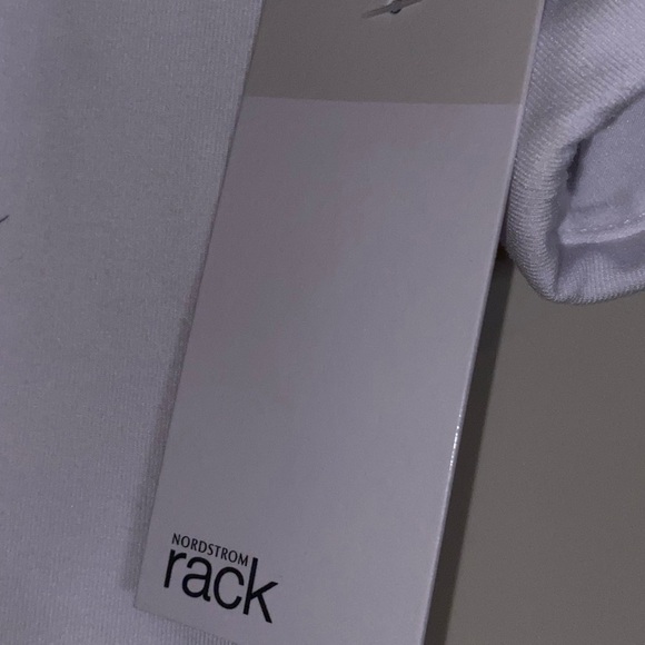 Nordstrom White Top Asymmetrical | Fitted cuffed sleeves ZS - Picture 3 of 4